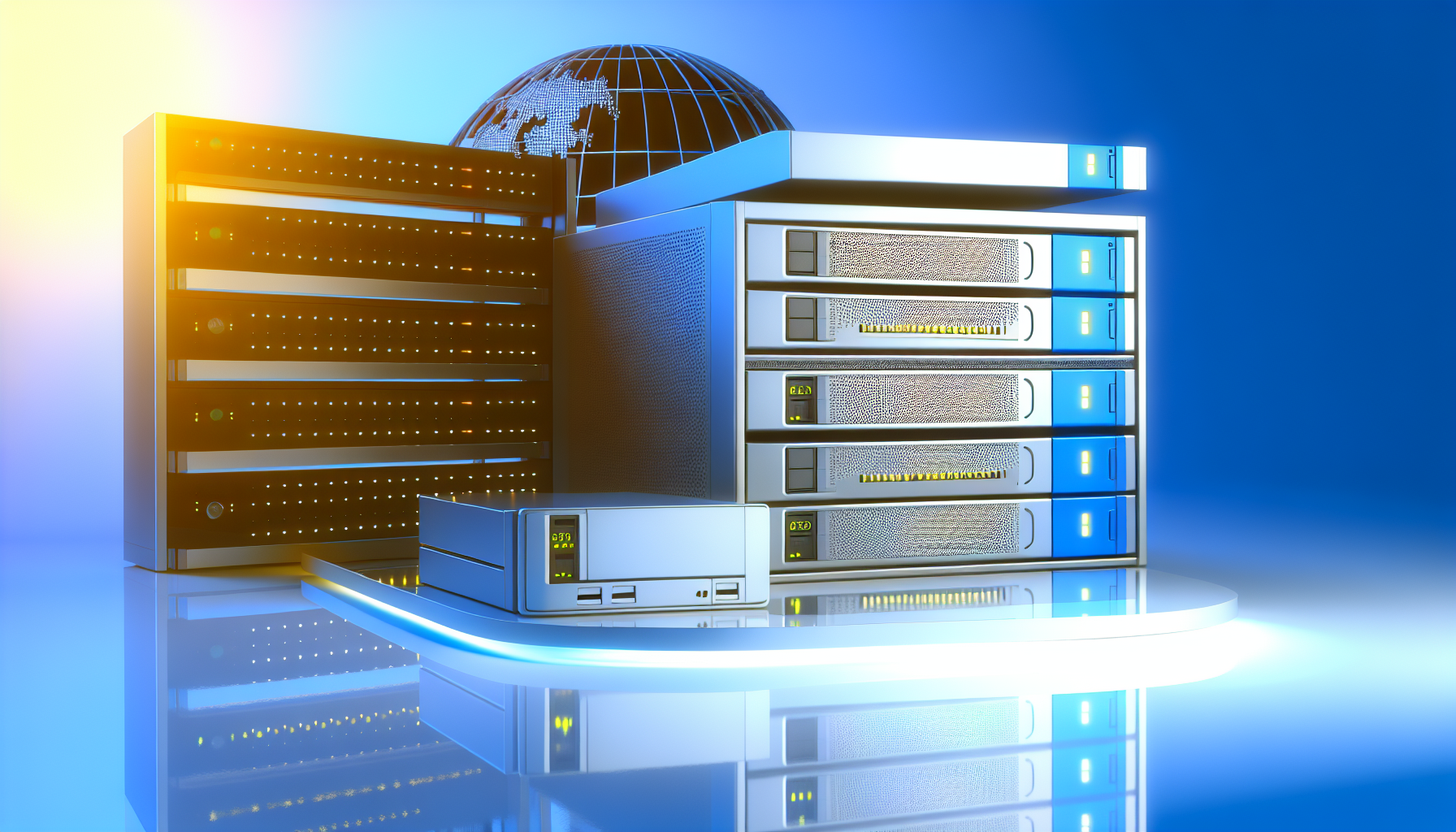 شاشة إعدادات DNS وخوادم الأسماء (Nameservers) لربط الدومين، مع رمز الكرة الأرضية